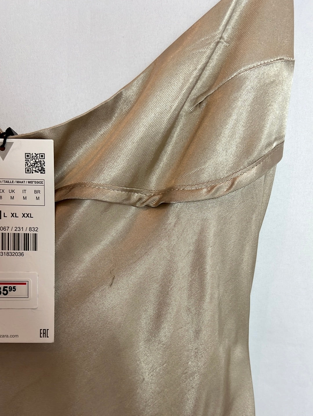 ZARA. Long champagne-colored satin dress. TM Hibuy market ZARA. Long champagne-colored satin dress. TM Hibuy market