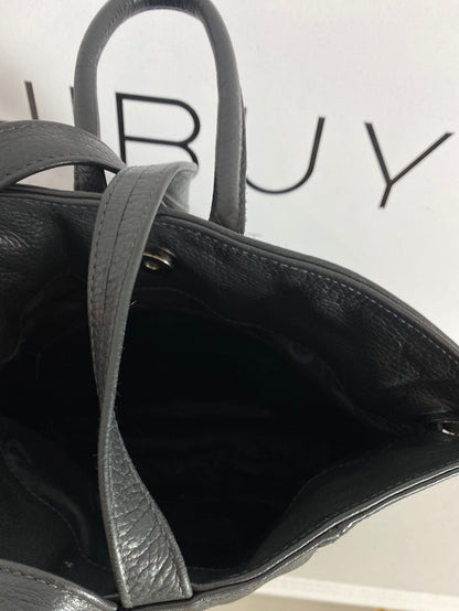 OTHERS. Black leather backpack