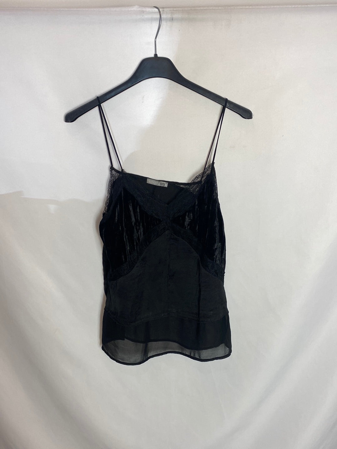 ZARA. Double-textured Ts lingerie top