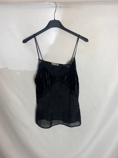 ZARA. Double-textured Ts lingerie top