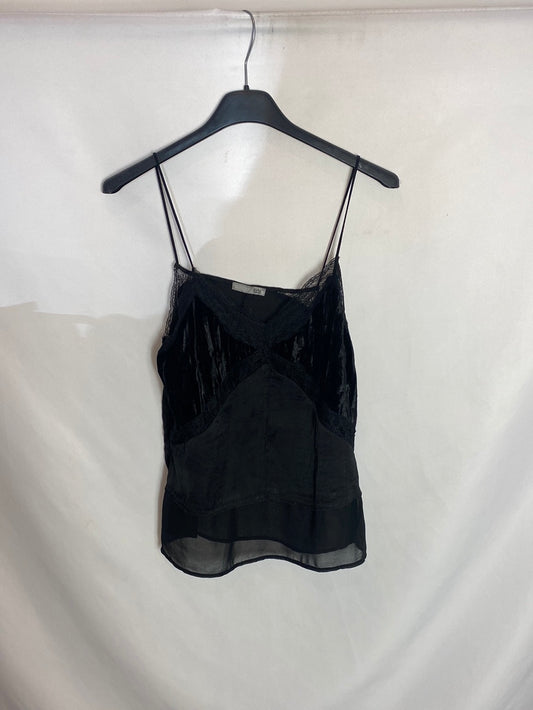 ZARA. Double-textured Ts lingerie top