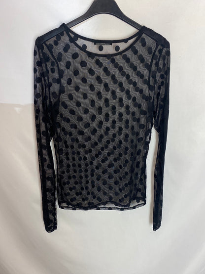 ZARA. Top tejido tul manga larga T.m