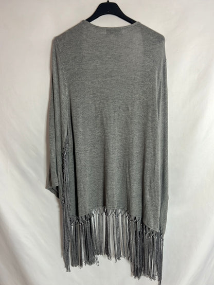 LAETITIA MEM. Cárdigan flecos gris. T M