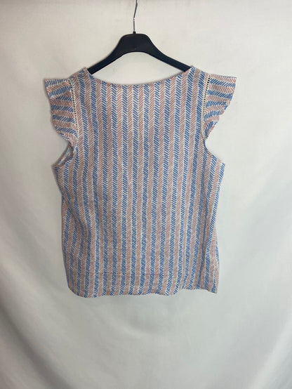 Cerise Blue. Blusa estampada volantes T.s