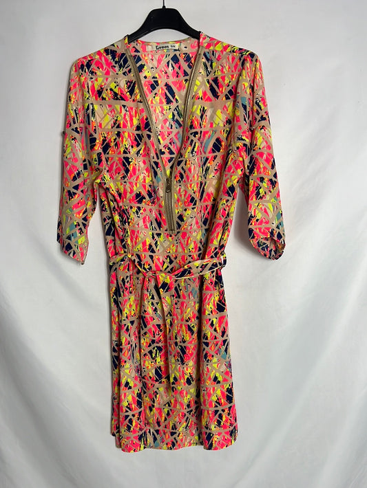LEMON. Vestido corto colores flúor. T S/M