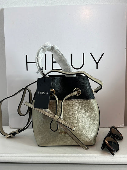 FURLA. Mini bicolor double handle bag
