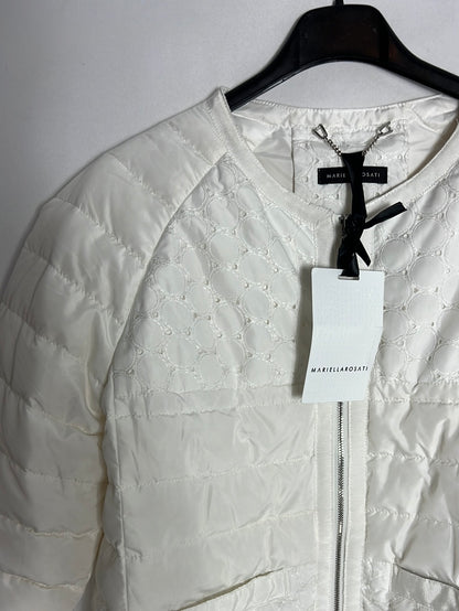 MARIELLA ROSATI. Plumifero doble textura blanco. T 38