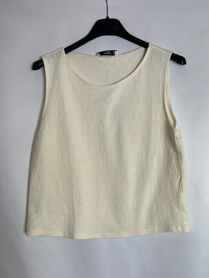 MANGO. Top beige textura. T XS