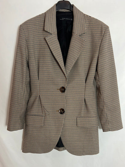 ZARA. Blazer pata de gallo pinzas. T XS
