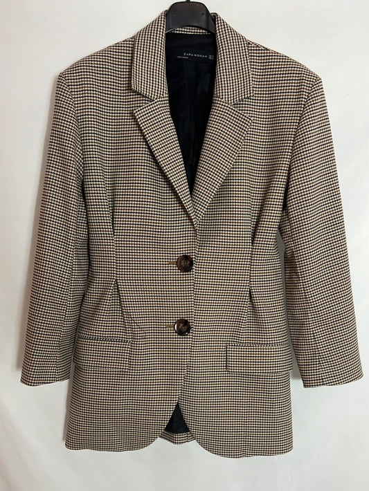 ZARA. Blazer pata de gallo pinzas. T XS