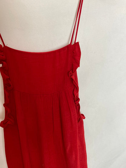 ZARA. Vestido largo rojo T.m