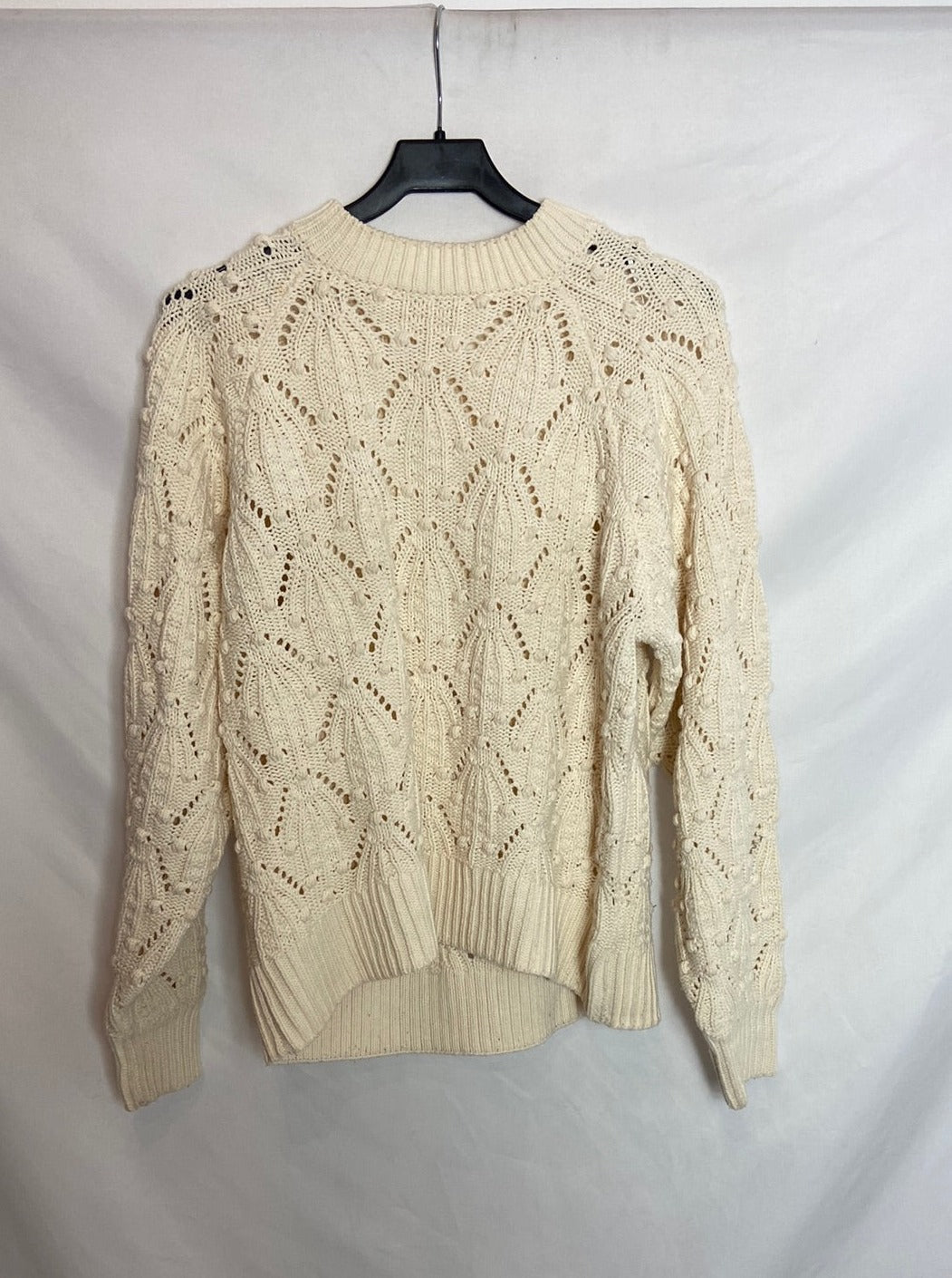 H&M. Jersey oversize de punto beige T.S