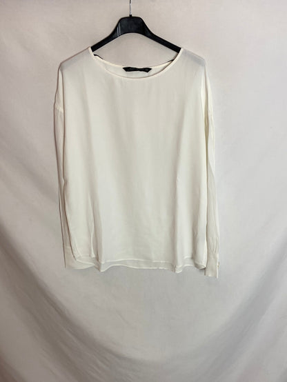 ZARA. Blusa blanca básica T.xs