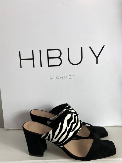 AZAREY. Animal print heeled sandals, size 38