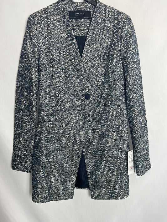 ZARA. Long blue and white tweed jacket. TS