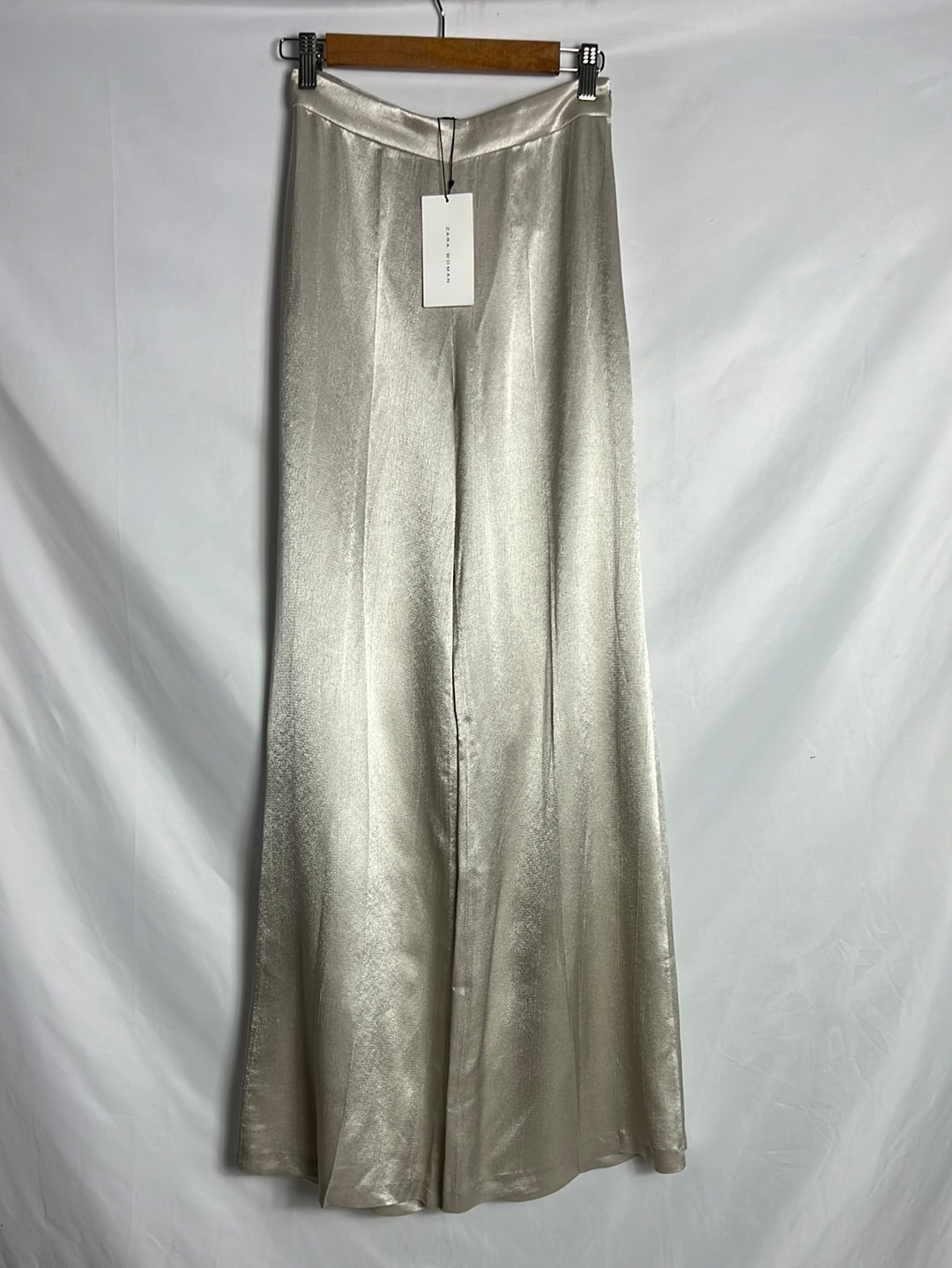 ZARA.Pantalón acho satinado T.xs