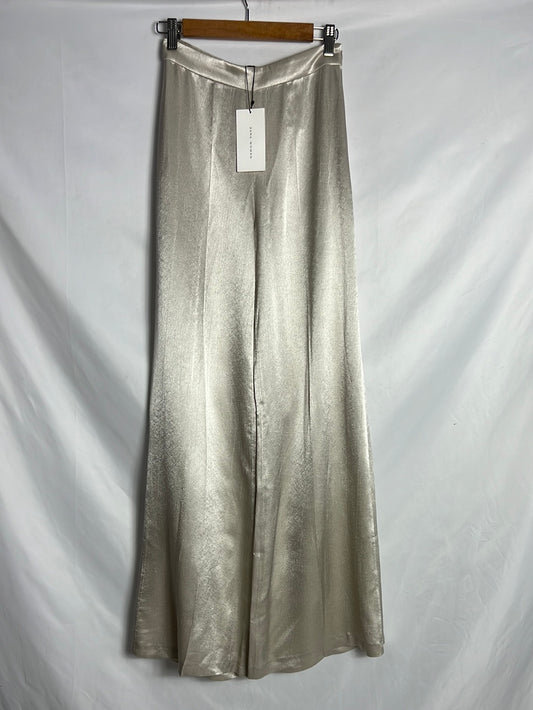 ZARA.Pantalón acho satinado T.xs