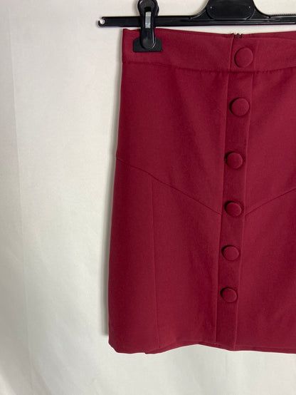 BIMANI. Falda burdeos botones T.34