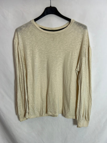 BELLEROSE. Thin beige T-shirt T.2(M)