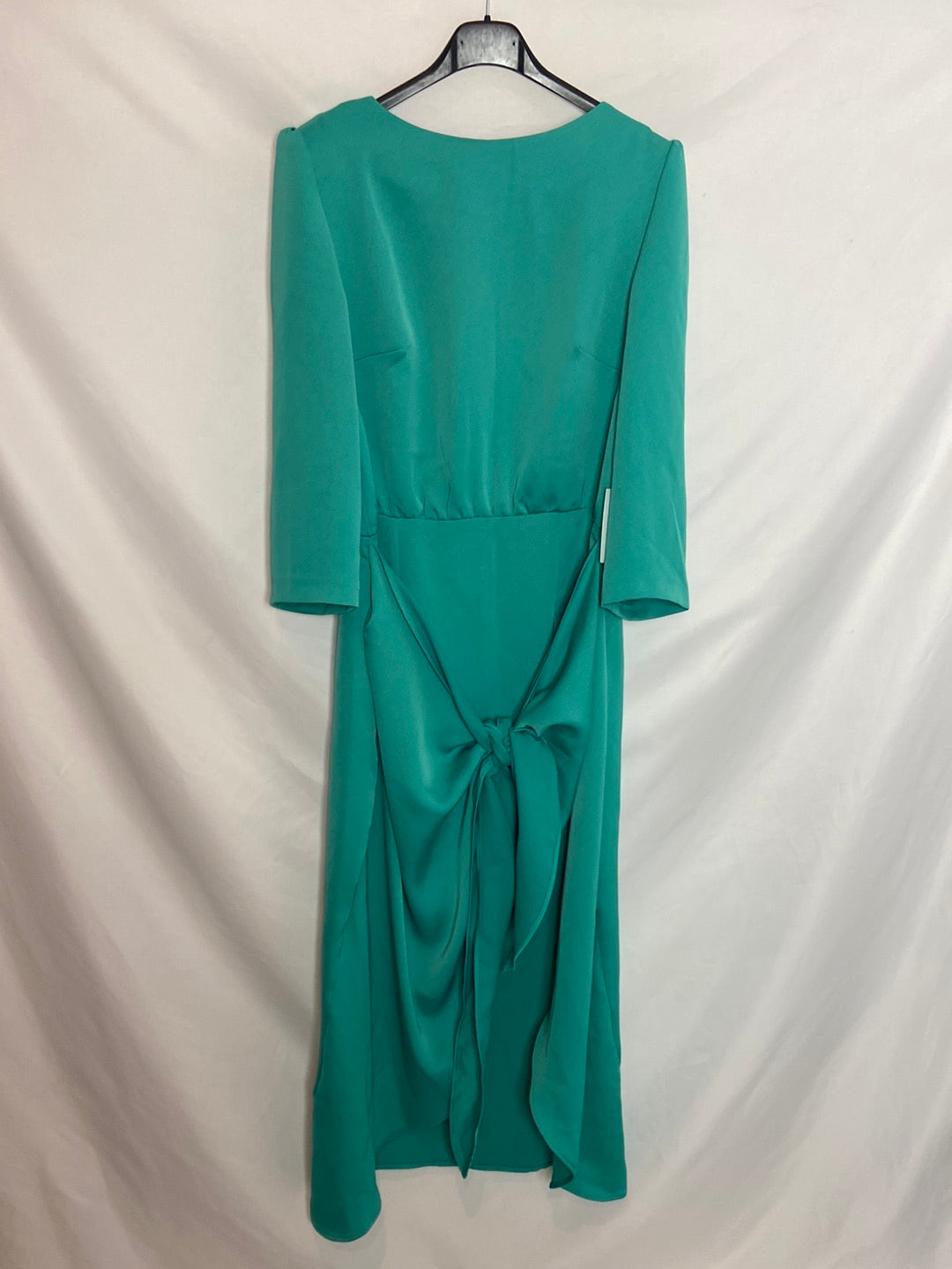 CARDIÉ. Vestido verde asimétrico T.m