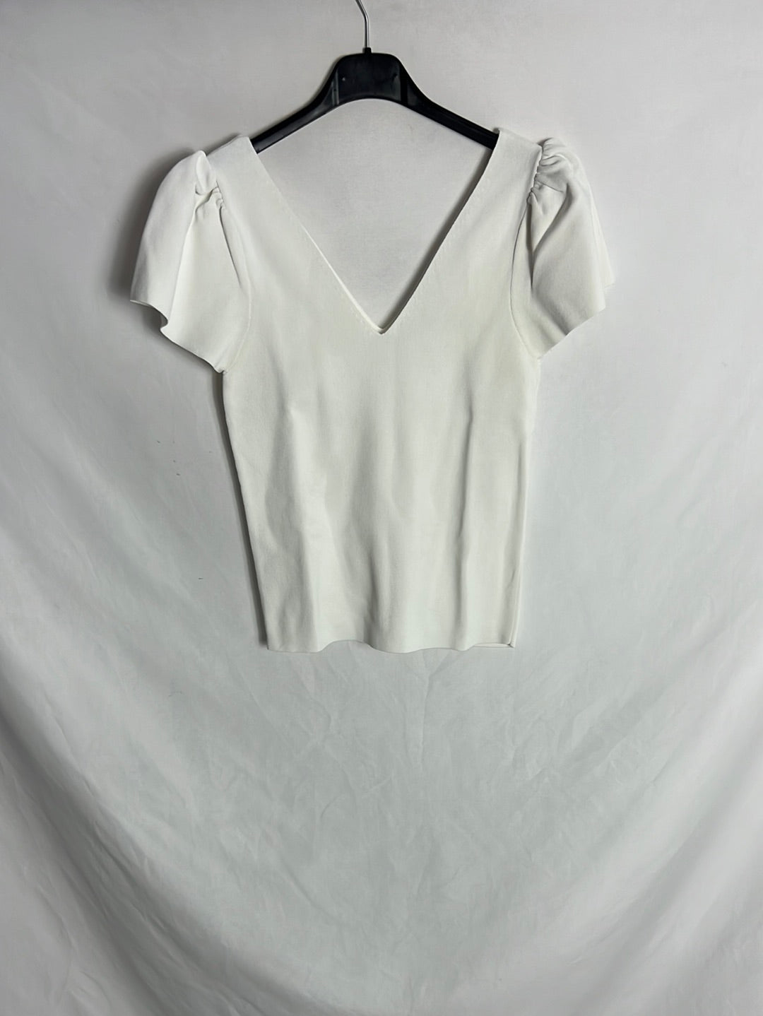 MANGO. Top punto elástico blanco. T S