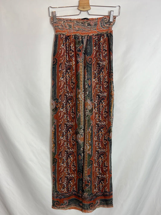 ISABEL MARANT. Flowing printed silk trousers. Size 34