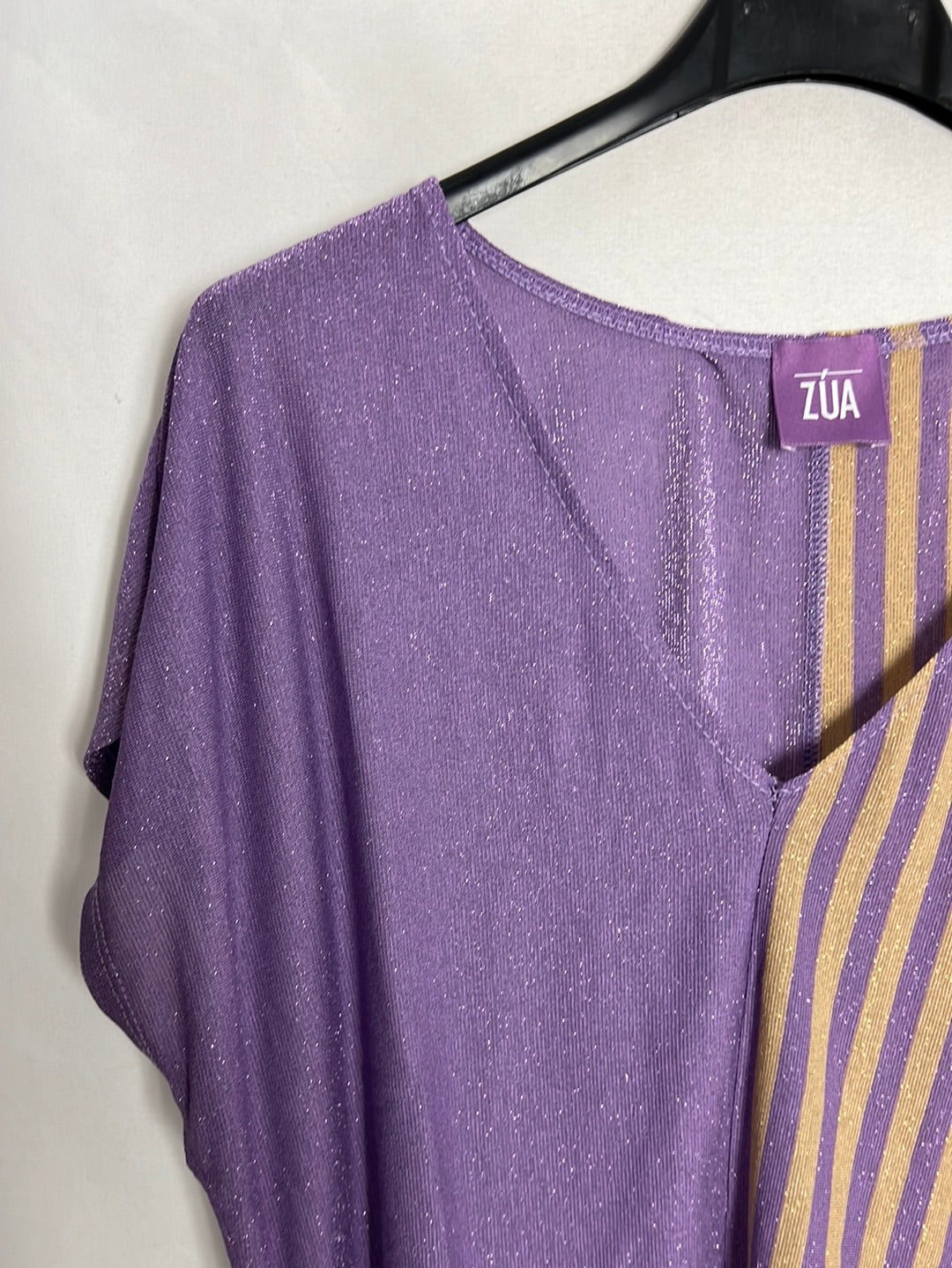 ZUA. Top morado rayas fluido. TU (S)