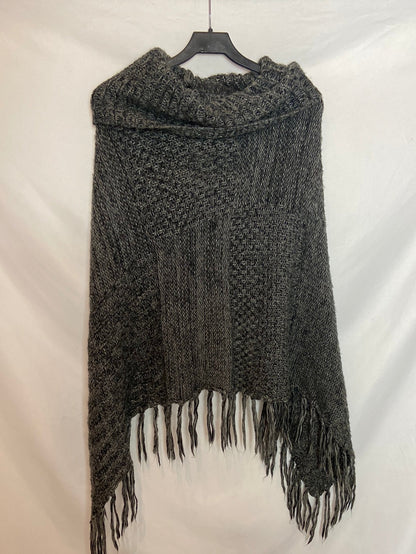 DONATZELLI. Poncho gris de punto TU