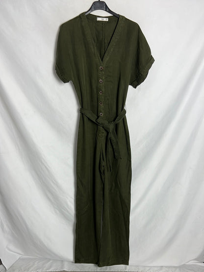 MANGO. Green wide-legged jumpsuit. TS