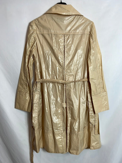 BIMBA Y LOLA. Textured beige midi trench coat. TS