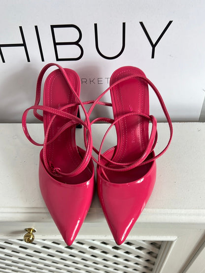 BERSHKA. Pink open-heeled shoes. Size 39