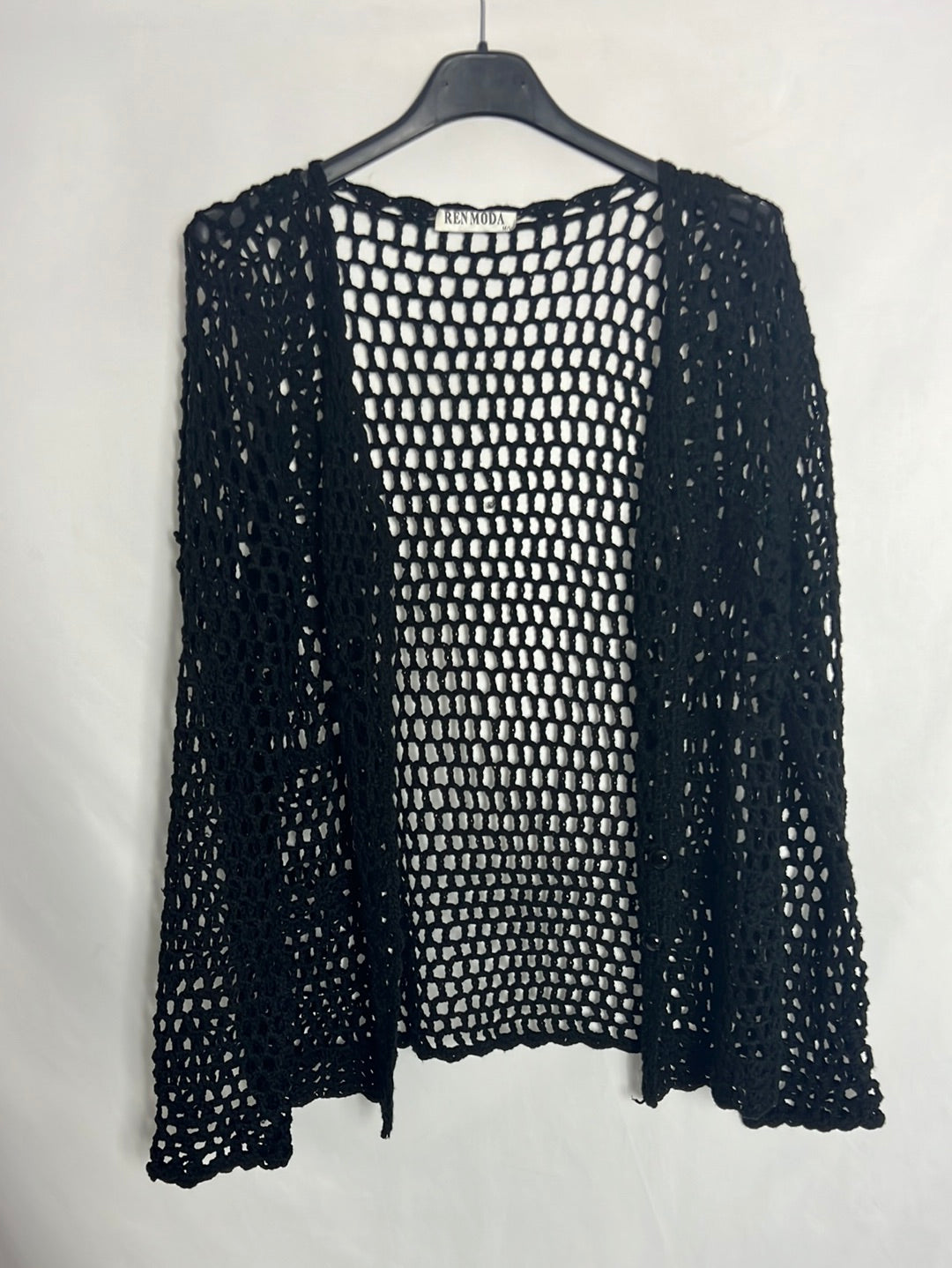 RENMODA. Black wide knit cardigan. TM/L