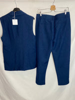 CARLOTA&CO. Total look chaleco y pantalón azul marino T.L