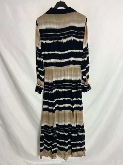 MASSIMO DUTTI. Long tie-dye shirt dress. Size 36