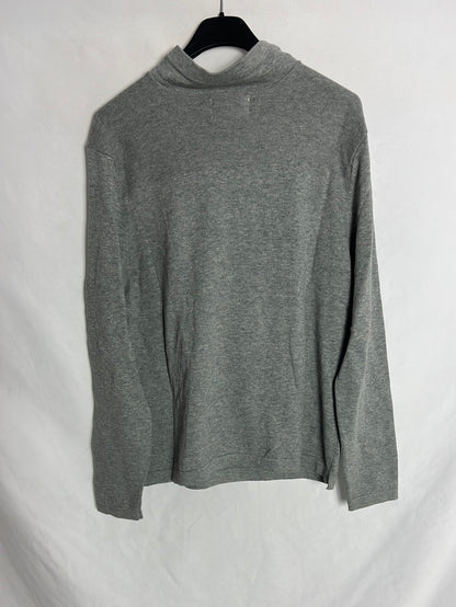 ZARA. Sudadera gris textura. T 13-14 años (XS)