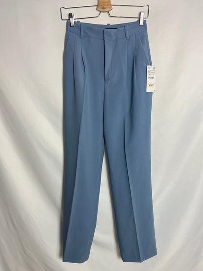 ZARA. Light blue wide-leg trousers. Size XS