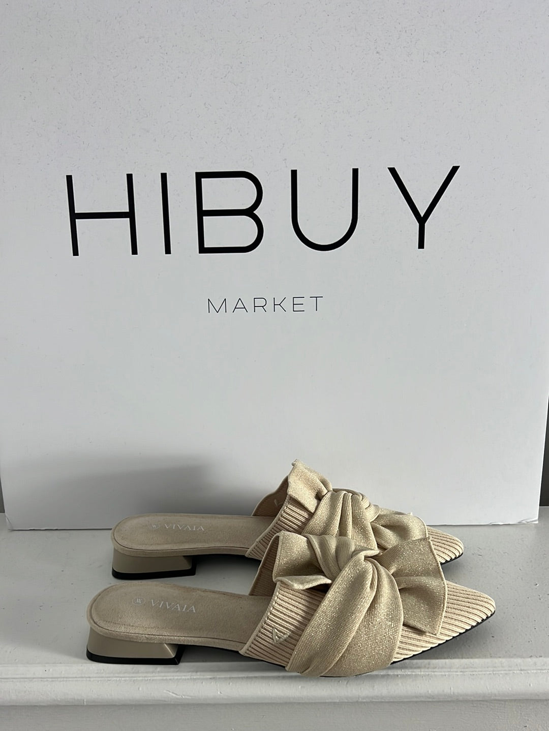 VIVAIA. Mules textura e hilos dorados. T 36