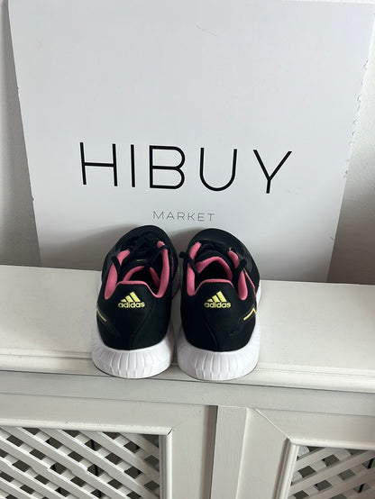 ADIDAS. Zapatillas negras detalles rosa T.39