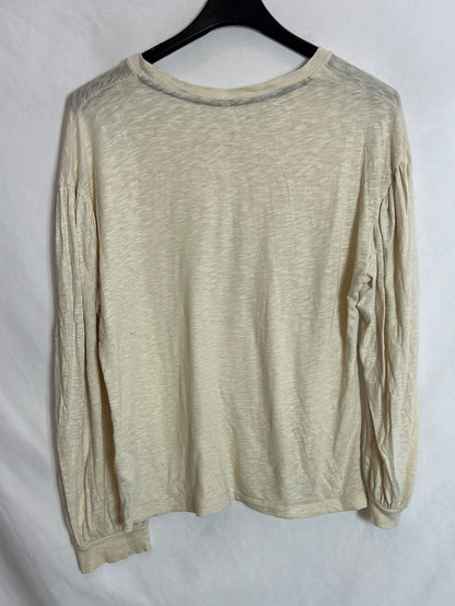 BELLEROSE. Thin beige T-shirt T.2(M)