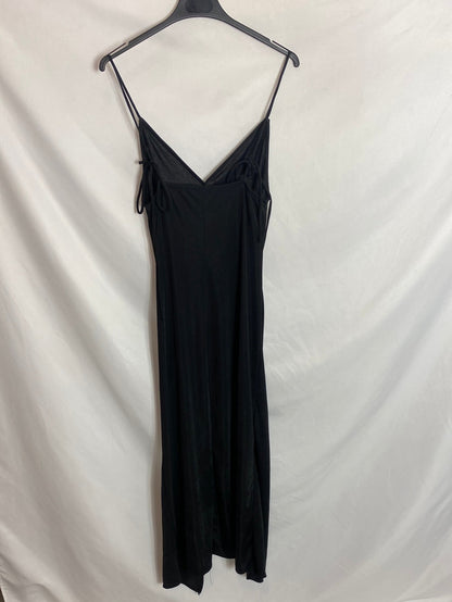 ZARA. Vestido largo negro tirantes. T.S
