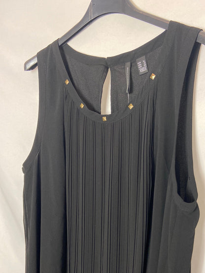 MANGO. Short black pleated dress TX