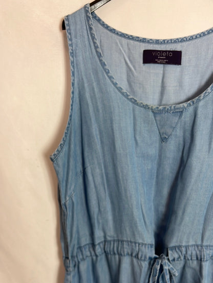 VIOLETA BY MANGO. Vestido corto denim fluido. T L