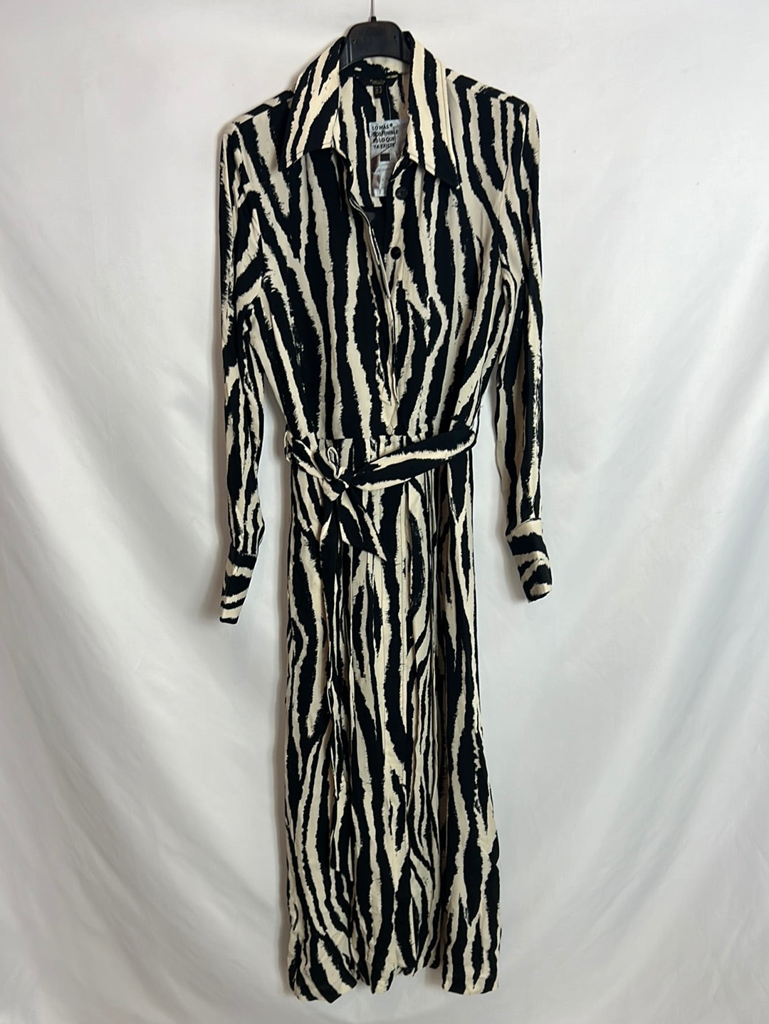 MASSIMO DUTTI. Printed shirt midi dress. Size 36