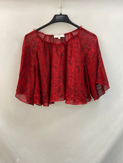 IRO. Semi-sheer crop blouse size 34