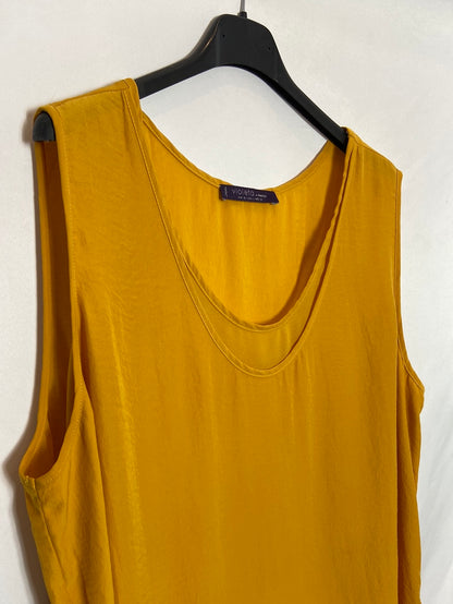 VIOLETA BY MANGO. Vestido largo amarillo T. XL