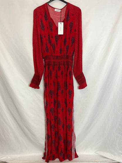 SITA MURT. Long red printed dress. Size 38