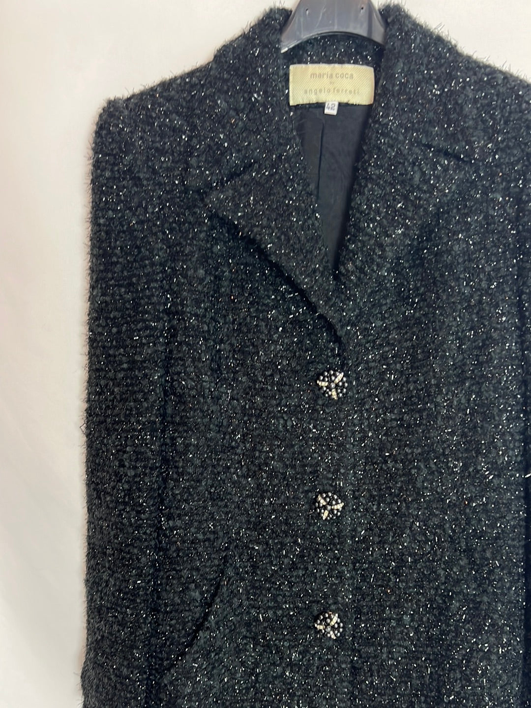 MARIA COCA. Black coat, size 42 threads