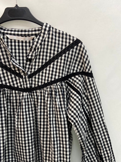 ZARA. Blusa cuadros vichy T.XS