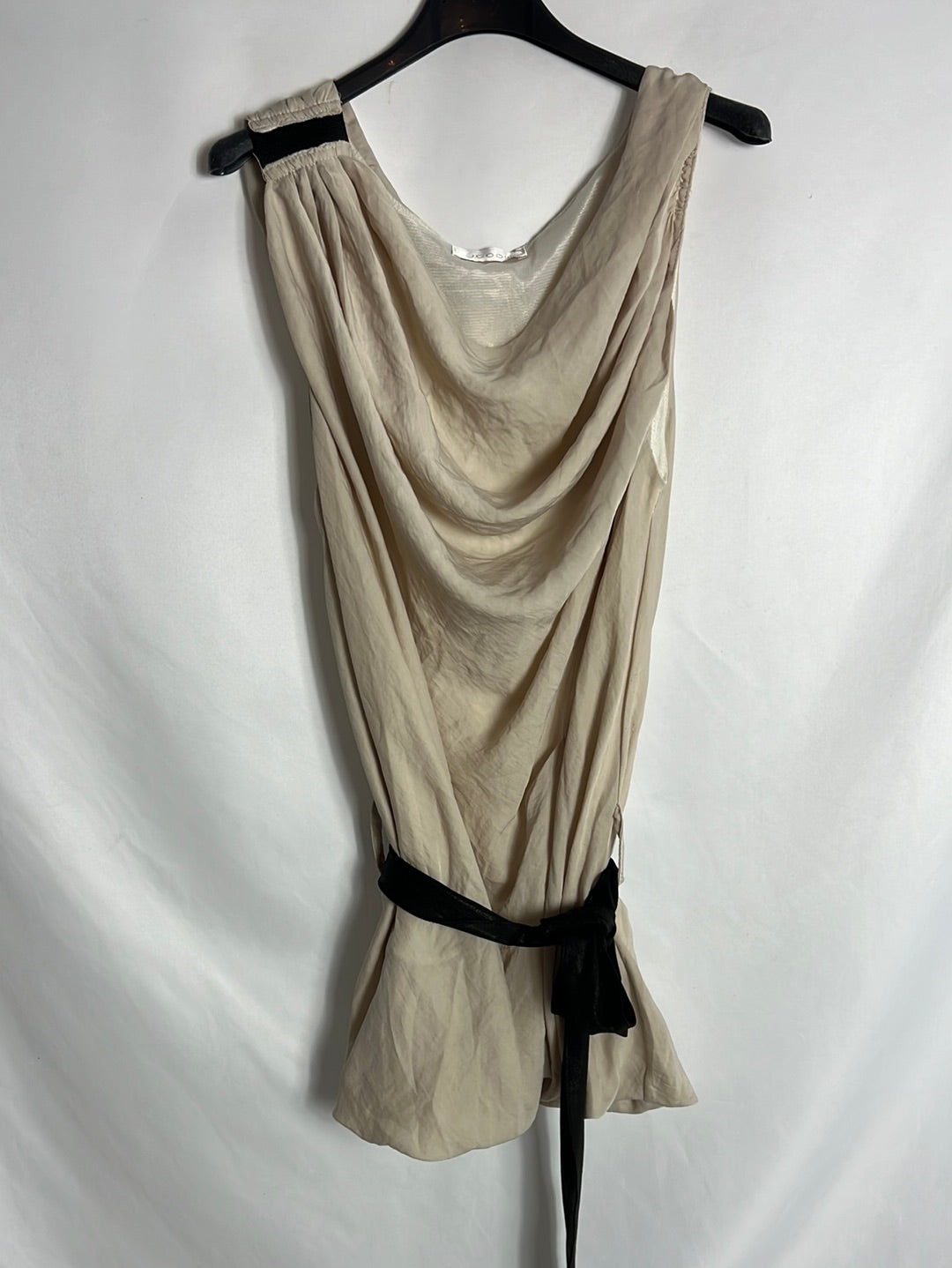 JOOO!!!. Top largo/vestido fluido cinturón negro. T M