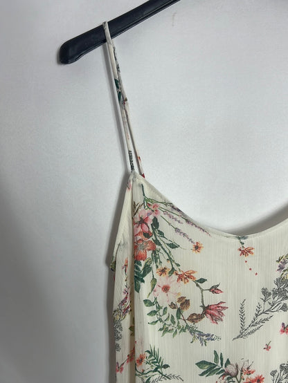 STRADIVARIUS. Vestido gasa estampado flores. T S